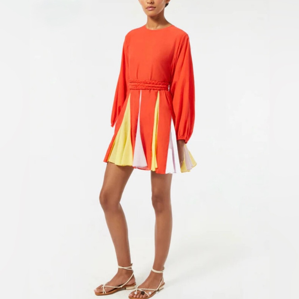 Rhode Ella Dress In Red/Lilac Colorblock